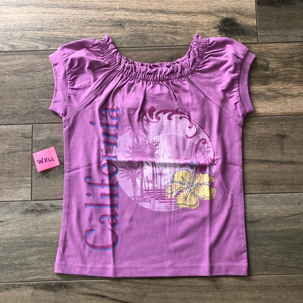 Sally Mack Tee Purple NWT w/California Graphic